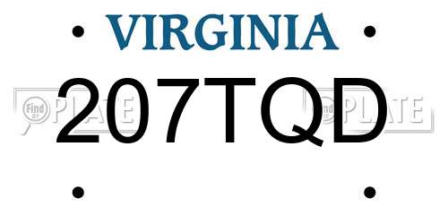 207TQD Virginia License Plate