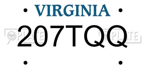 207TQQ Virginia License Plate