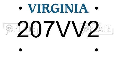 207VV2 Virginia License Plate