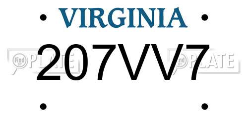 207VV7 Virginia License Plate
