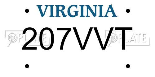 207VVT Virginia License Plate