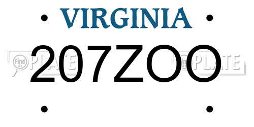 207ZOO Virginia License Plate