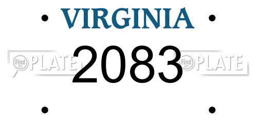 2083 Virginia License Plate
