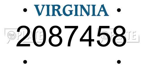 2087458 Virginia License Plate