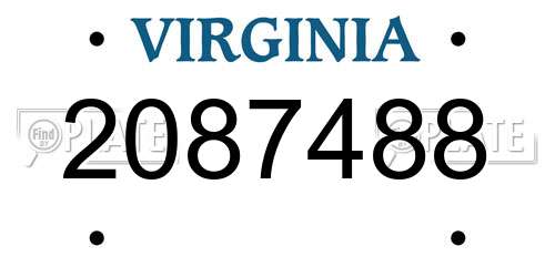 2087488 Virginia License Plate