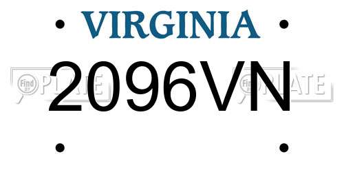 2096VN Virginia License Plate
