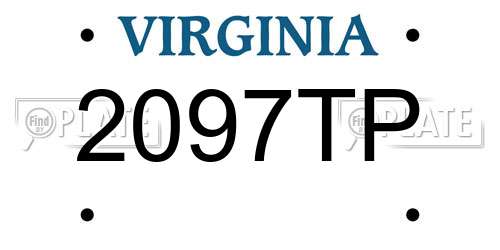2097TP Virginia License Plate