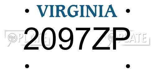 2097ZP Virginia License Plate