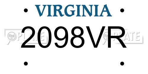 2098VR Virginia License Plate