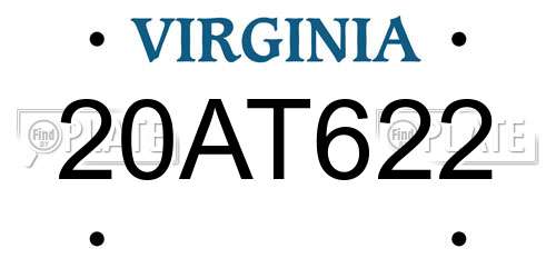 20AT622 Virginia License Plate