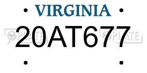 20AT677 Virginia License Plate