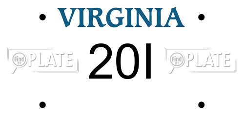 20I Virginia License Plate