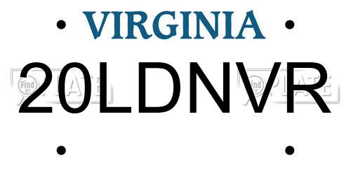 20LDNVR Virginia License Plate