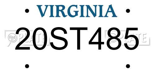 20ST485 Virginia License Plate