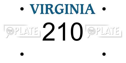 210 Virginia License Plate
