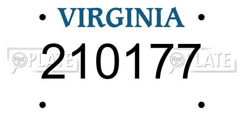 210177 Virginia License Plate