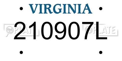 210907L Virginia License Plate