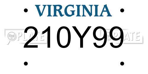 210Y99 Virginia License Plate