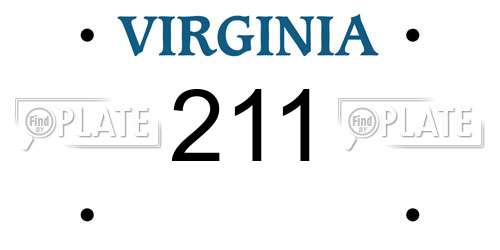 211 Virginia License Plate