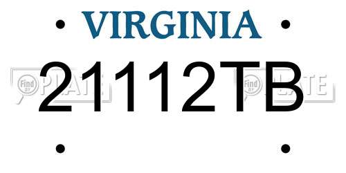 21112TB Virginia License Plate