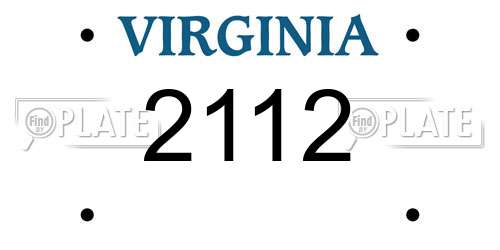 2112 Virginia License Plate