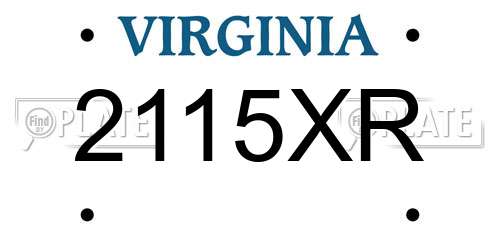 2115XR Virginia License Plate