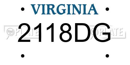 2118DG Virginia License Plate