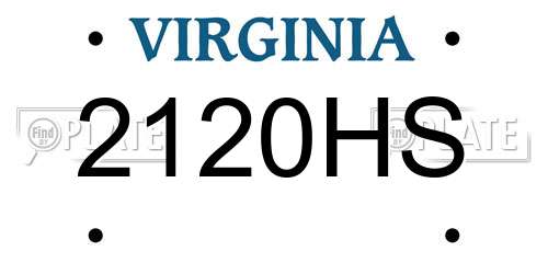 2120HS Virginia License Plate