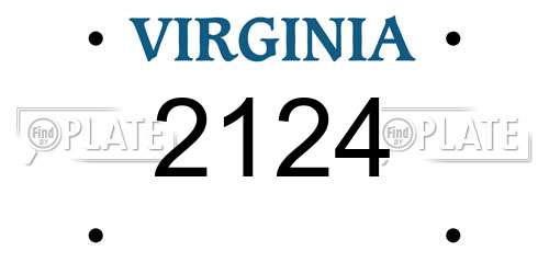 2124 Virginia License Plate
