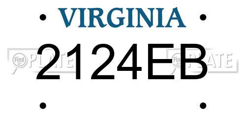2124EB Virginia License Plate