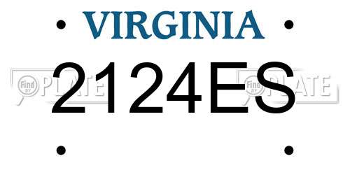 2124ES Virginia License Plate