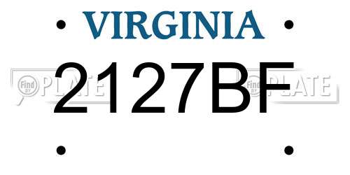 2127BF Virginia License Plate