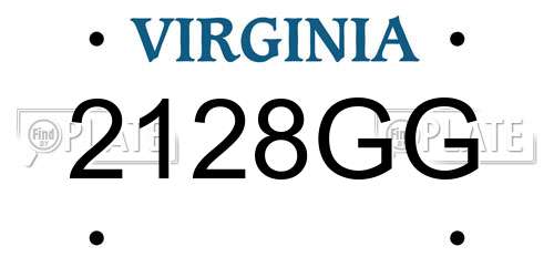 2128GG Virginia License Plate