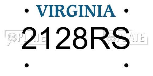2128RS Virginia License Plate