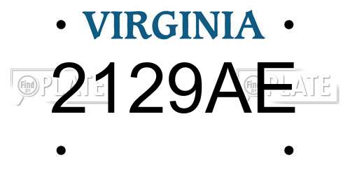 2129AE Virginia License Plate