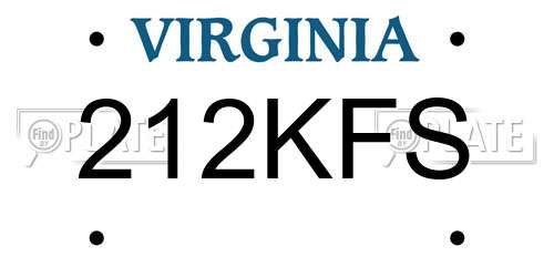 212KFS Virginia License Plate