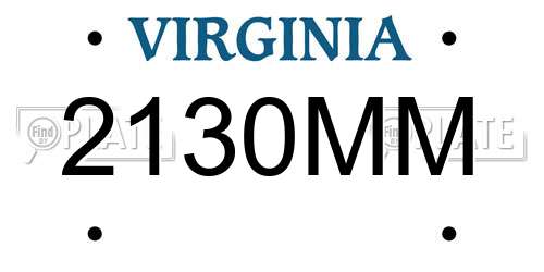 2130MM Virginia License Plate