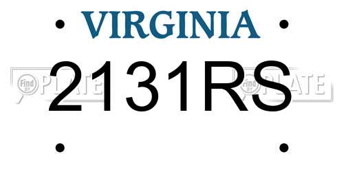 2131RS Virginia License Plate
