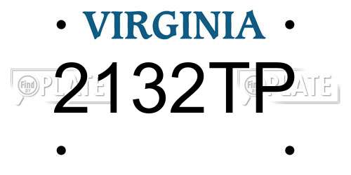 2132TP Virginia License Plate