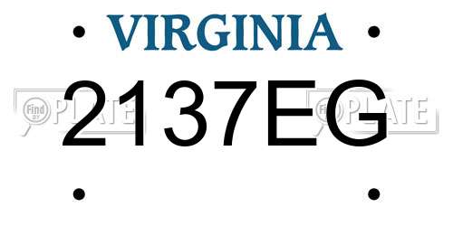 2137EG Virginia License Plate