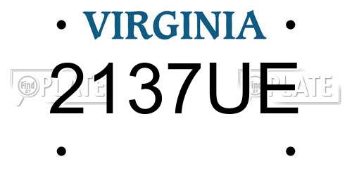 2137UE Virginia License Plate