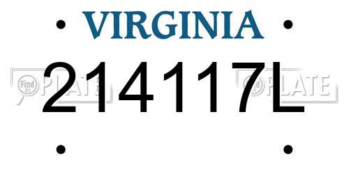 214117L Virginia License Plate