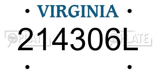 214306L Virginia License Plate