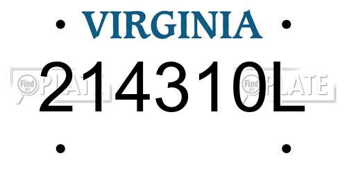 214310L Virginia License Plate