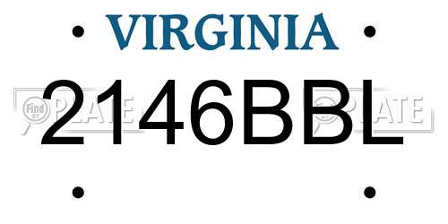 2146BBL Virginia License Plate