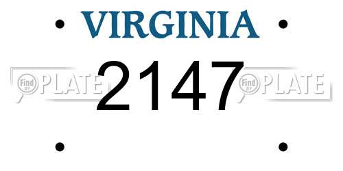 2147 Virginia License Plate