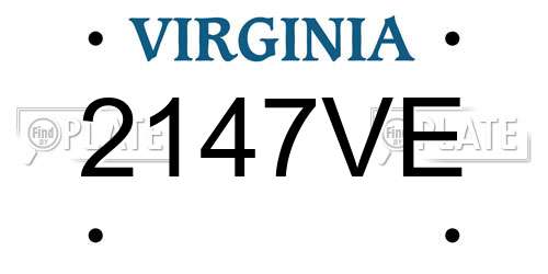 2147VE Virginia License Plate