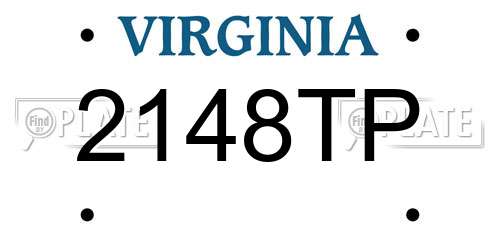 2148TP Virginia License Plate