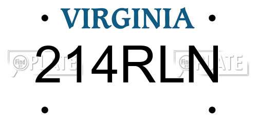 214RLN Virginia License Plate
