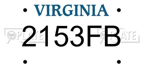 2153FB Virginia License Plate